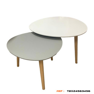 02 Tables basses rondes design scandinave en MDF